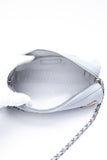 CHANEL Light Gray Calfskin Chain 20s Signature Bowling Crossbody Bag