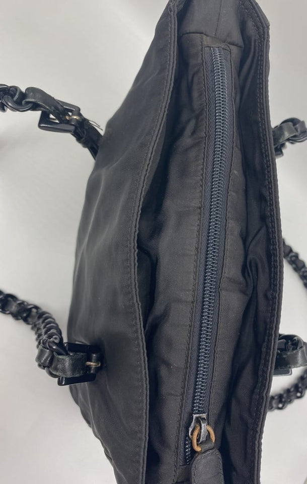Prada Nylon Tote w Chain