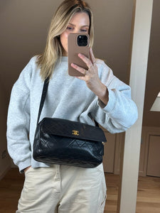 Chanel Quilted Black Camera Crossbody Bag
