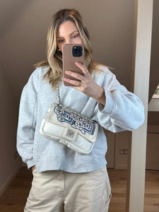 Chanel Sport White Floral Nylon Flap Bag