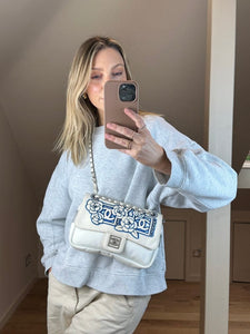 Chanel Sport White Floral Nylon Flap Bag