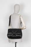 PRADA Quilted Crossbody Bag Leather Black