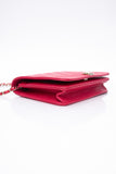 CHANEL Hot Pink Caviar Quilted Boy Wallet On Chain WOC
