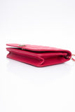 CHANEL Hot Pink Caviar Quilted Boy Wallet On Chain WOC