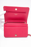 CHANEL Hot Pink Caviar Quilted Boy Wallet On Chain WOC