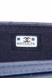 CHANEL Navy Quilted Caviar Twist Your Buttons Coin Purse with Chain Crossbody Bag