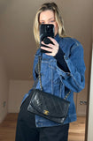 Vintage Chanel Diana Black Single Flap with 24k gold plated hardware