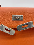 Hermes Kelly 28 Epsom Potiron Orange Palladium Hardware