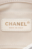 CHANEL Small Cream Crystal Pearls Chain Quilted Calfskin Flap Bag