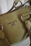 Prada Green Vitello Daino Tote Bag
