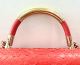 CHANEL RED PYTHON FLAP BAG
