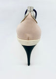 CHRISTIAN DIOR MESH AND LEATHER ANKLE STRAP PUMPS