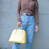 Prada Leather 2Way Hand Bag Shoulder Bag Yellow BL0907