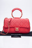 CHANEL Medium in The Loop Red Quilted Lambskin Leather Flap Bag