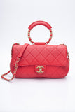 CHANEL Medium in The Loop Red Quilted Lambskin Leather Flap Bag