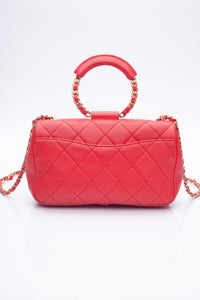 CHANEL Medium in The Loop Red Quilted Lambskin Leather Flap Bag
