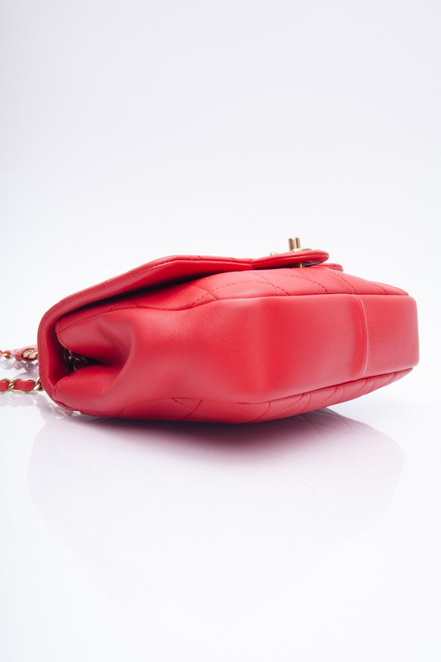 CHANEL Medium in The Loop Red Quilted Lambskin Leather Flap Bag