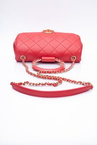 CHANEL Medium in The Loop Red Quilted Lambskin Leather Flap Bag