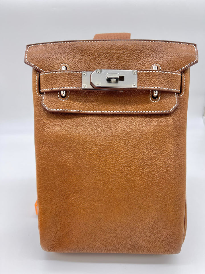 Hermes Hac A Dos Fauve Barenia Faubourg Backpack Palladium Hardware