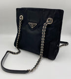 Prada Nylon Tote with Chain Handle