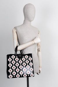 PRADA Spazzolato Tote with Geometric Black