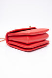 CHANEL Coral Calfskin Quilted Metal Small Top Handle Envelope Flap Bag
