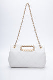 CHANEL White Lambskin A Real Catch Flap Bag