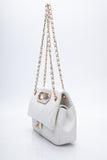 CHANEL White Lambskin A Real Catch Flap Bag