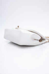 CHANEL White Lambskin A Real Catch Flap Bag