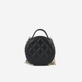 Round Clutch on Chain with Handle