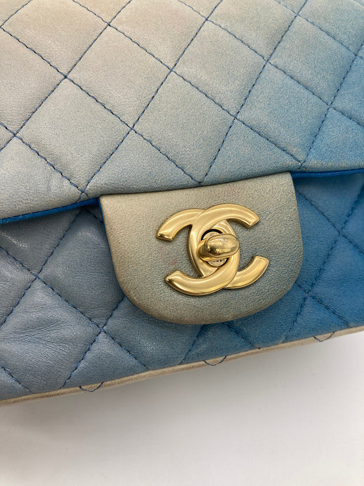 Chanel Blue Degrade Mini Square Classic Flap