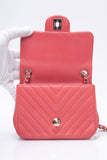 CHANEL Chevron Pink Lambskin Square Mini Flap Bag