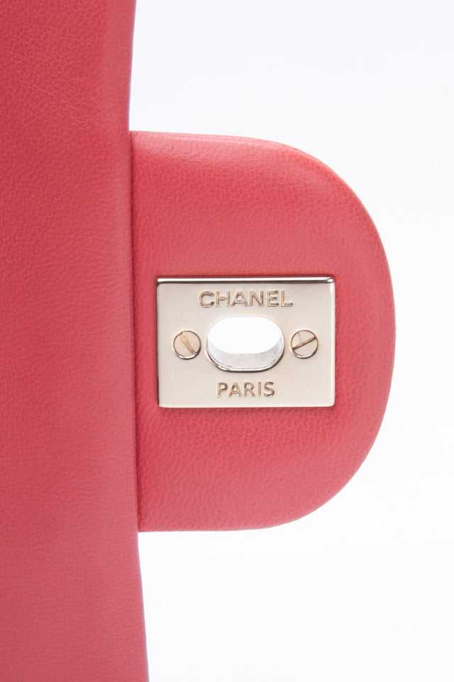 CHANEL Chevron Pink Lambskin Square Mini Flap Bag