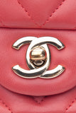 CHANEL Chevron Pink Lambskin Square Mini Flap Bag