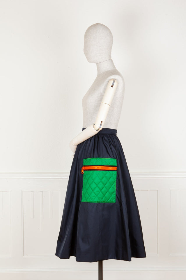 PRADA Skirt Nylon Blue Green
