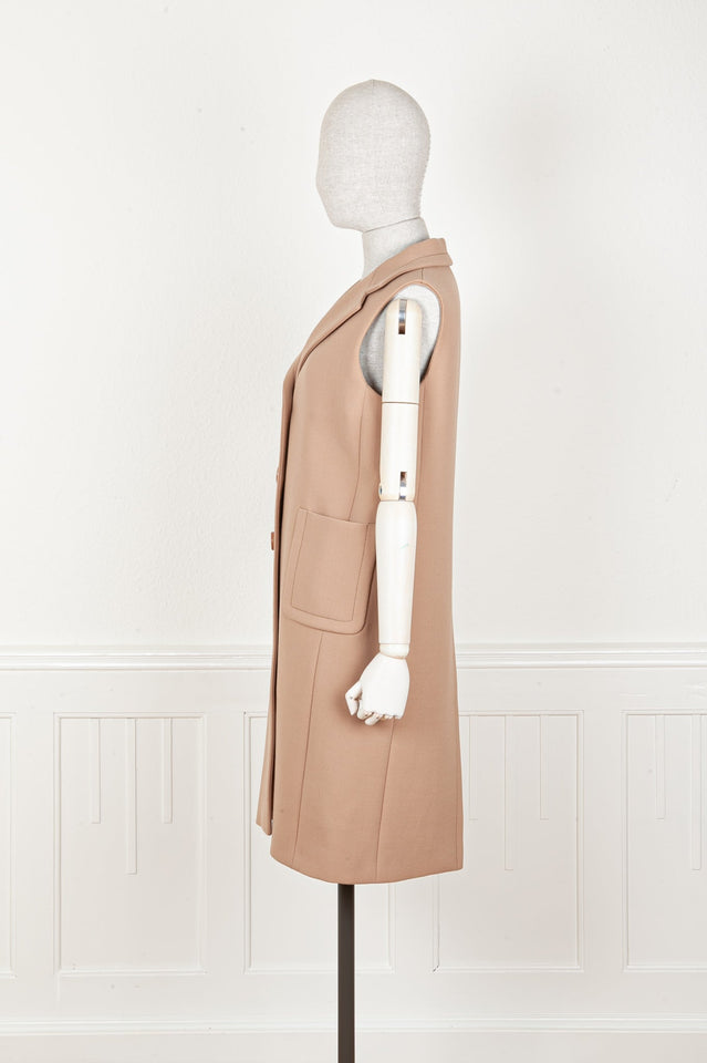 PRADA Sleeveless Coat Beige