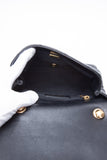 CHANEL Black Metal Quilted Lambskin Leather Mini Top Handle Square Flap Bag