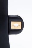 CHANEL Black Metal Quilted Lambskin Leather Mini Top Handle Square Flap Bag