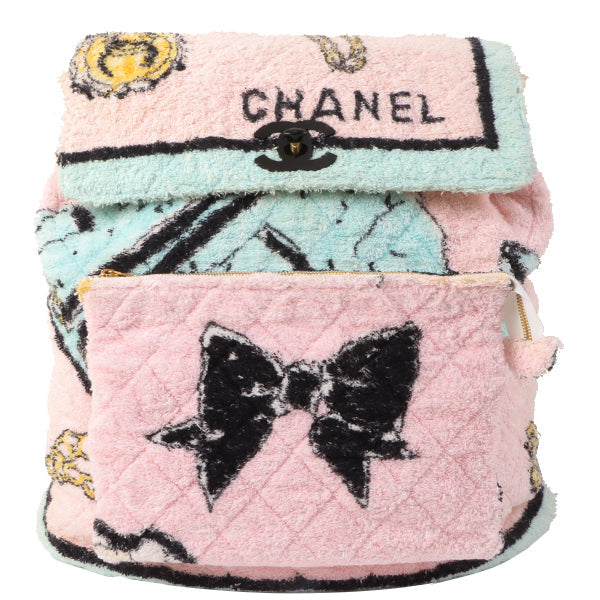 Chanel Around 1992 Made Pile Multi Print Backpack Baby Pink/ Multi ...