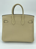 Hermes Birkin 25 Togo Trench / Bougainvillier Palladium Hardware