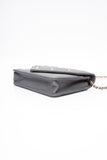 CHANEL Gray Lambskin Chevron Medallion WOC Wallet on Chain