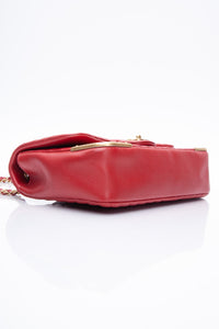 CHANEL Lambskin Rock the Corner Chevron Flap Red Bag