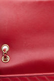 CHANEL Lambskin Rock the Corner Chevron Flap Red Bag