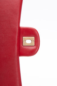 CHANEL Lambskin Rock the Corner Chevron Flap Red Bag