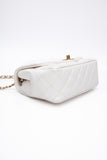 CHANEL Calfskin Quilted Mini Romance Rectangular Flap White