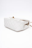 CHANEL Calfskin Quilted Mini Romance Rectangular Flap White