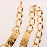 CHANEL Logo Plate Cc Mark Coin Charm Chain Belt