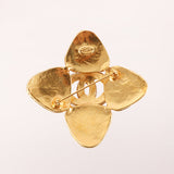CHANEL 1994 Made Gripoix Stone Cc Mark Brooch Red