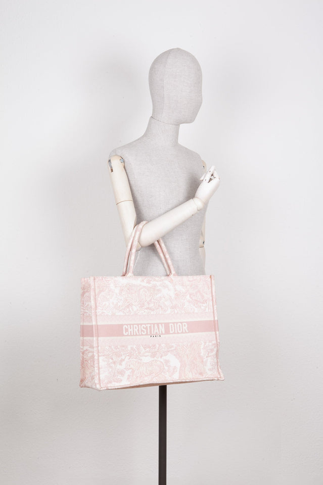 CHRISTIAN DIOR Book Tote Large Toile de Jouy Pink