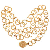 CHANEL 1990 Made Cc Mark Motif Medal Charm Chain Belt